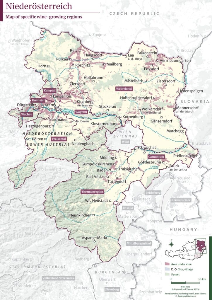 map of Neiderösterreich wine region