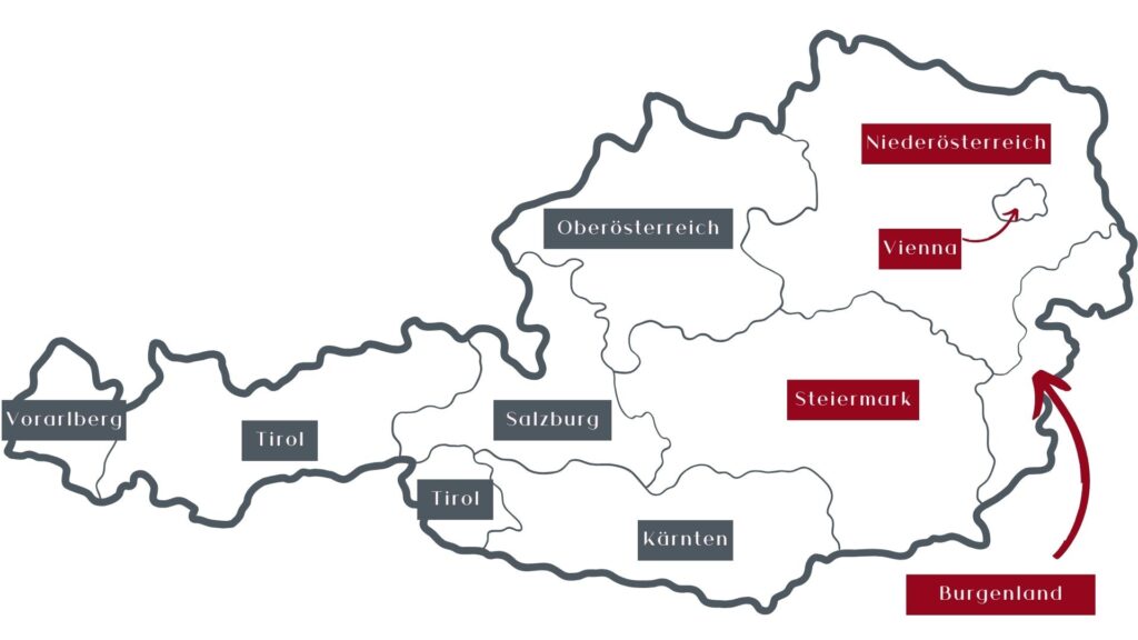 map of Austrian wine regions