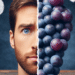 Is Blaufränkisch sweet - A split image. On one side, show a bunch of ripe Blaufränkisch grapes. On the other side, display a question mark or a confused face. This creates intrigue and directly reflects the blog post's theme of exploring the sweetness level of Blaufränkisch.