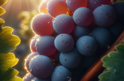 Tibouren grape variety in Provence - photo of a Tibouren grape hanging on a vine