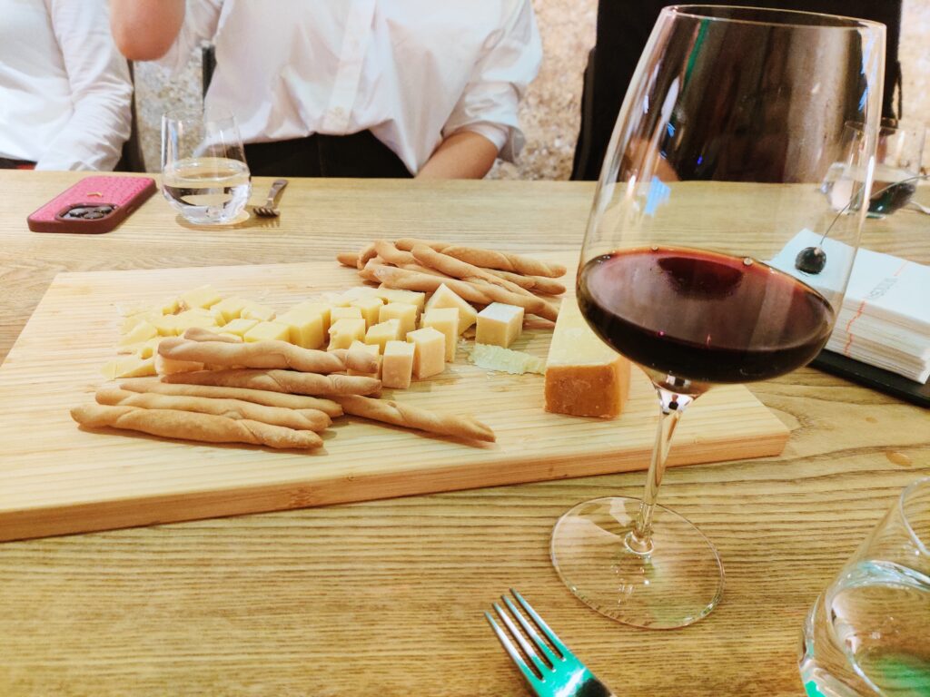 cheese and red wine