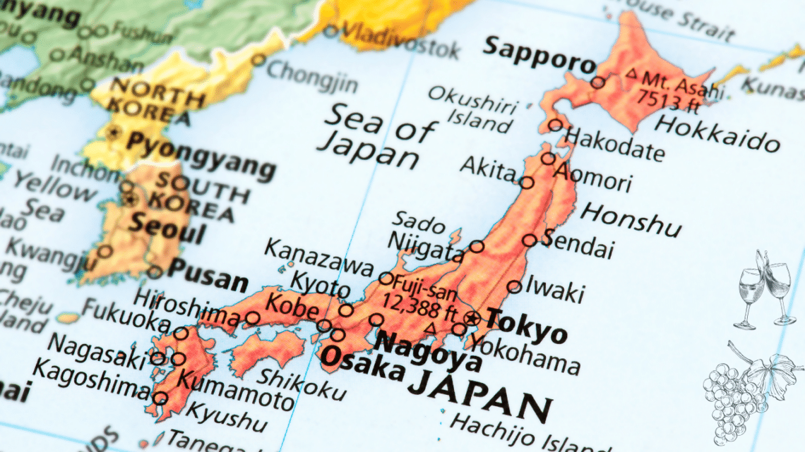 une carte du Japon