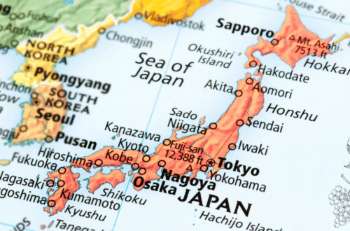 une carte du Japon