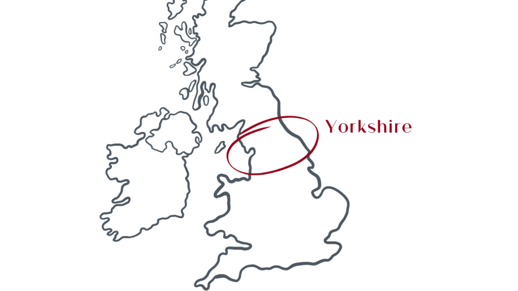 map of Yorkshire wine region of the UK